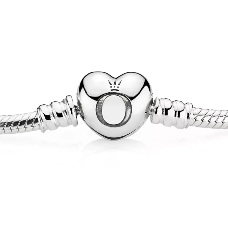 (bild till) PANDORA Moments Heart & Snake Chain Armband 590719 - View 2