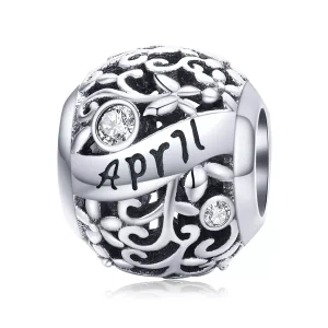 (bild till) Pandora Stil Berlock April Birthstone - Scc1385-4