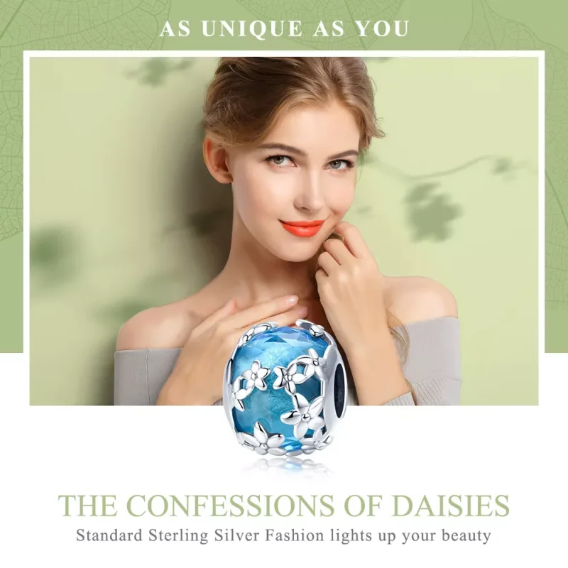 (bild till) Pandora Stil Berlock Aquamarine Daisy'S Confession - Scc878 - View 6