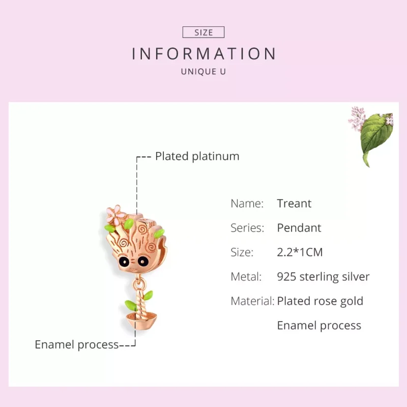 (bild till) Pandora Stil Berlock Baby Groot 14 Karat Roséguld - Bsc130 - View 6