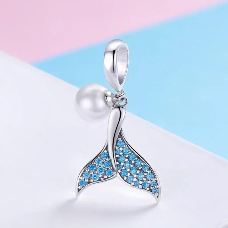 (bild till) Pandora Stil Berlock Beaded Mermaid Tail - Scc877 - View 2