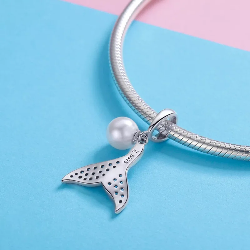 (bild till) Pandora Stil Berlock Beaded Mermaid Tail - Scc877 - View 4