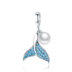 (bild till) Pandora Stil Berlock Beaded Mermaid Tail - Scc877