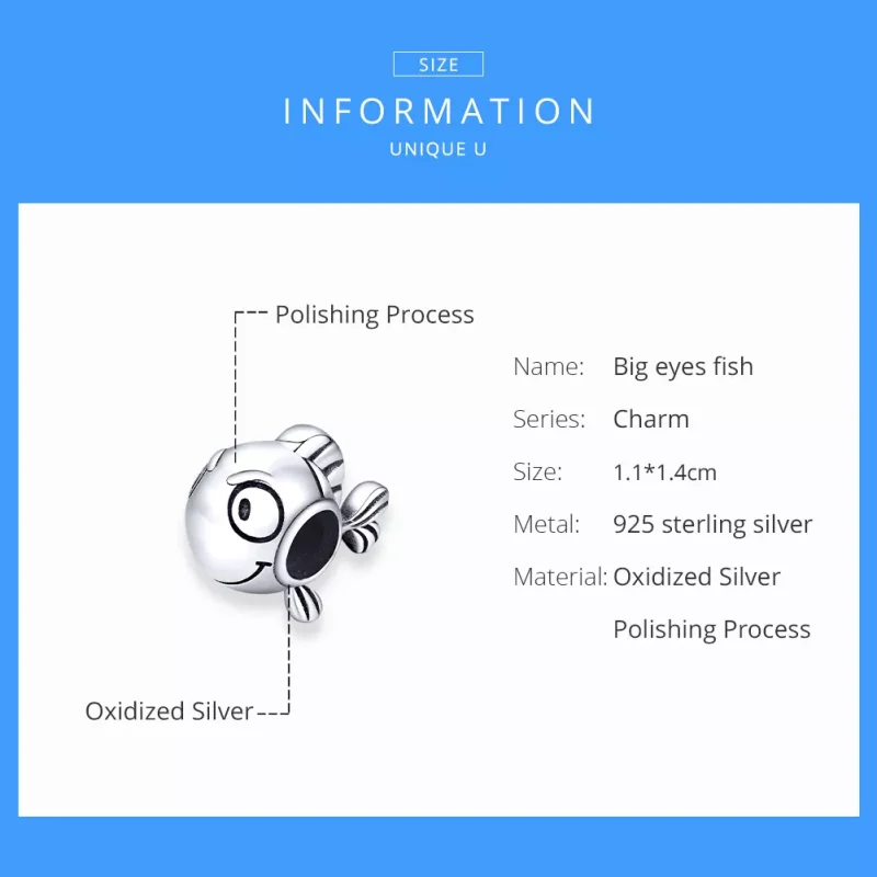 (bild till) Pandora Stil Berlock Big Eyes Fish - Scc1477 - View 6