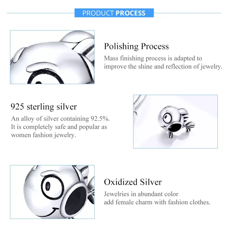 (bild till) Pandora Stil Berlock Big Eyes Fish - Scc1477 - View 7
