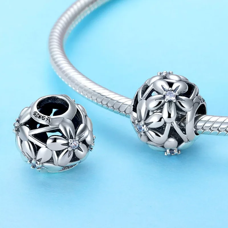 (bild till) Pandora Stil Berlock Blomma Form - Scc729 - View 2