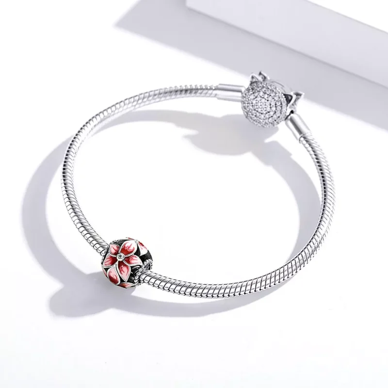 (bild till) Pandora Stil Berlock Blommande Blomma - Scc1707 - View 3