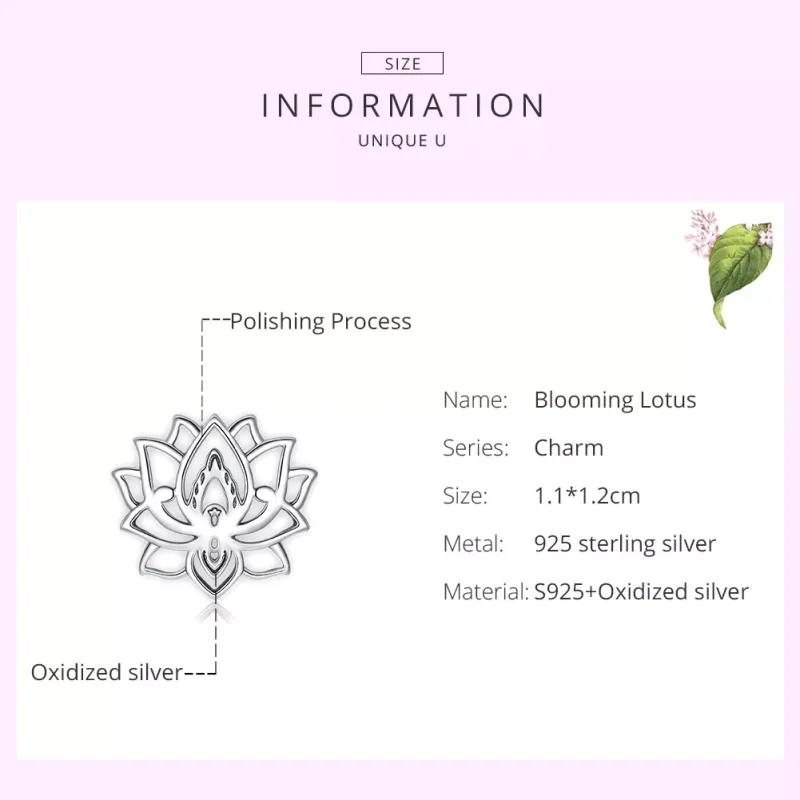 (bild till) Pandora Stil Berlock Blommande Lotus - Scc1724 - View 6