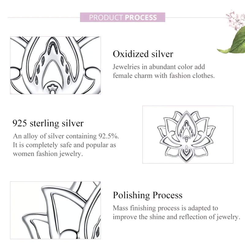 (bild till) Pandora Stil Berlock Blommande Lotus - Scc1724 - View 7