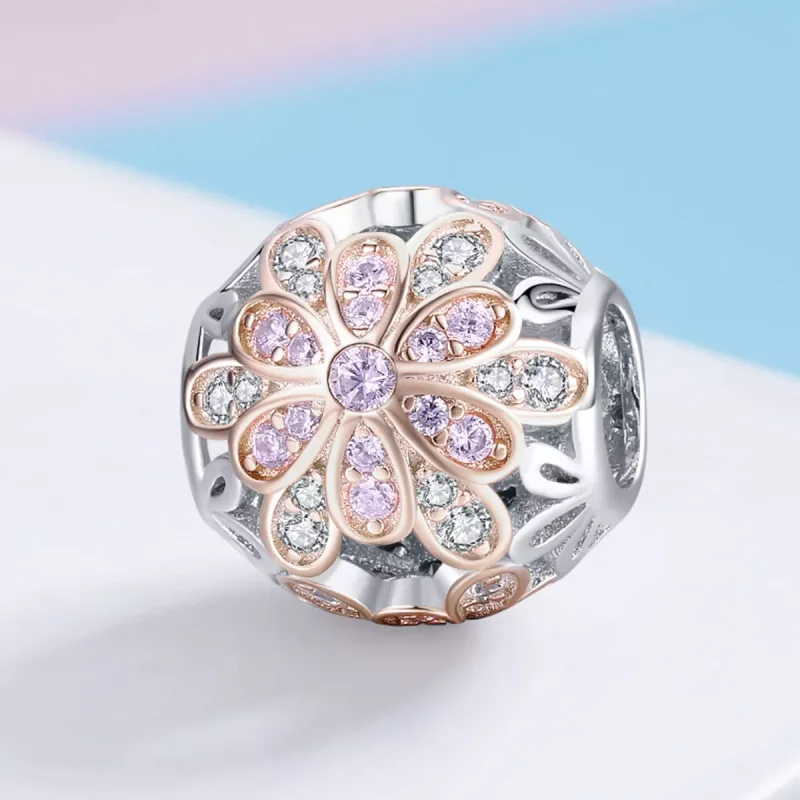 (bild till) Pandora Stil Berlock Blommor - Scc922 - View 2