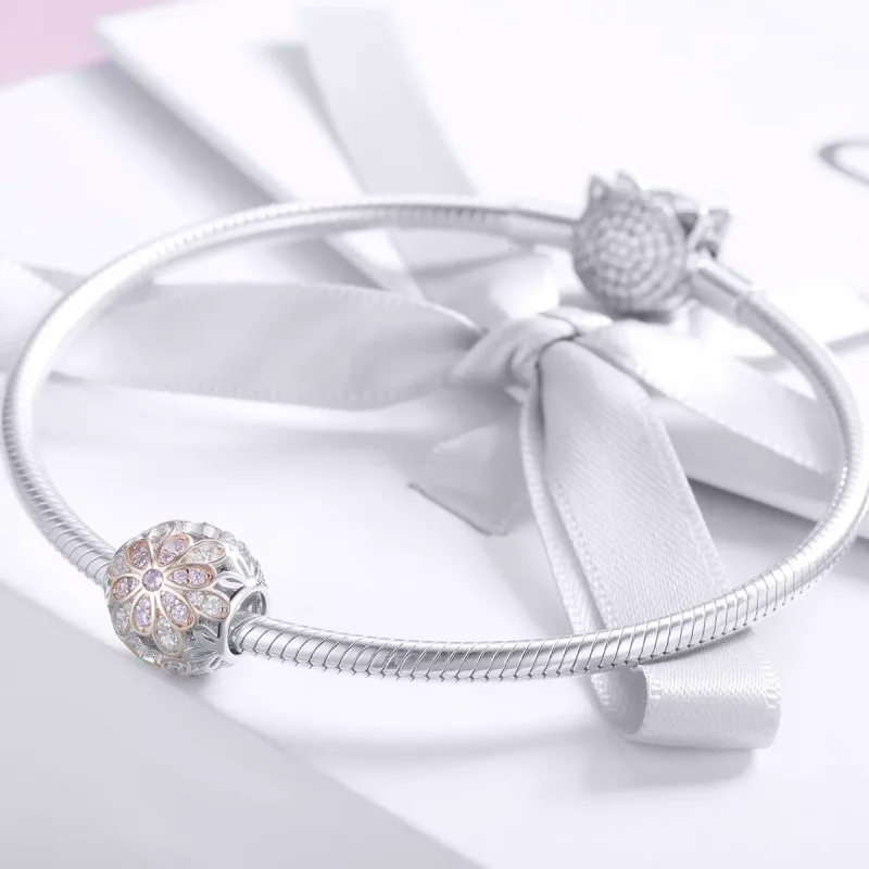 (bild till) Pandora Stil Berlock Blommor - Scc922 - View 3