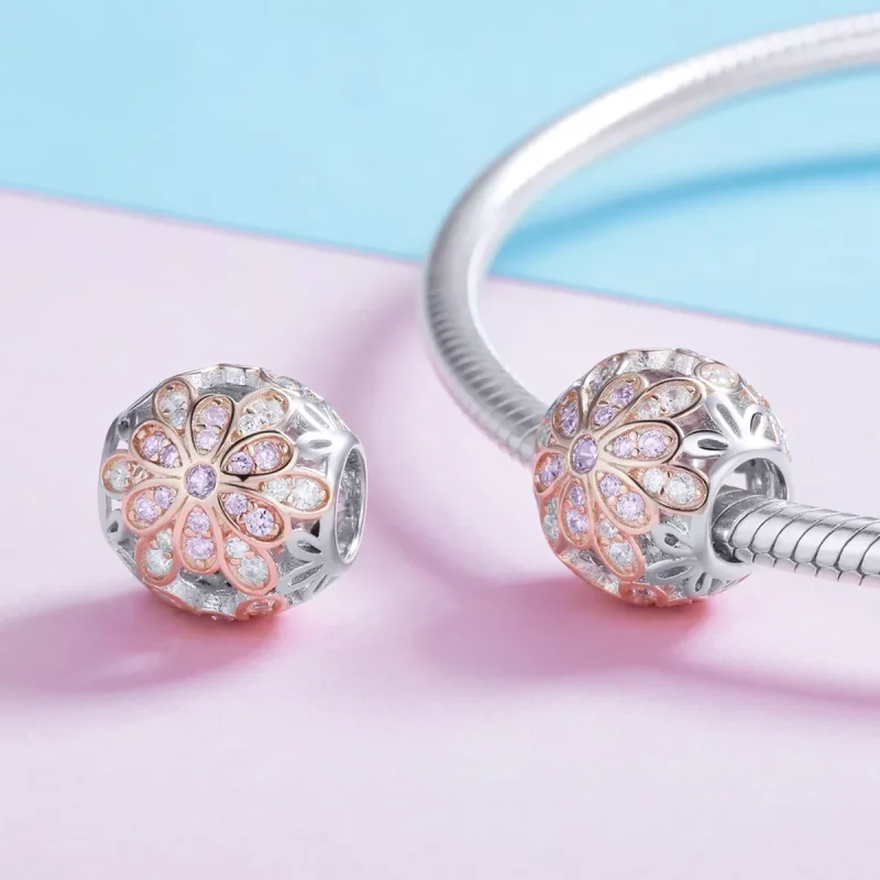 (bild till) Pandora Stil Berlock Blommor - Scc922 - View 4