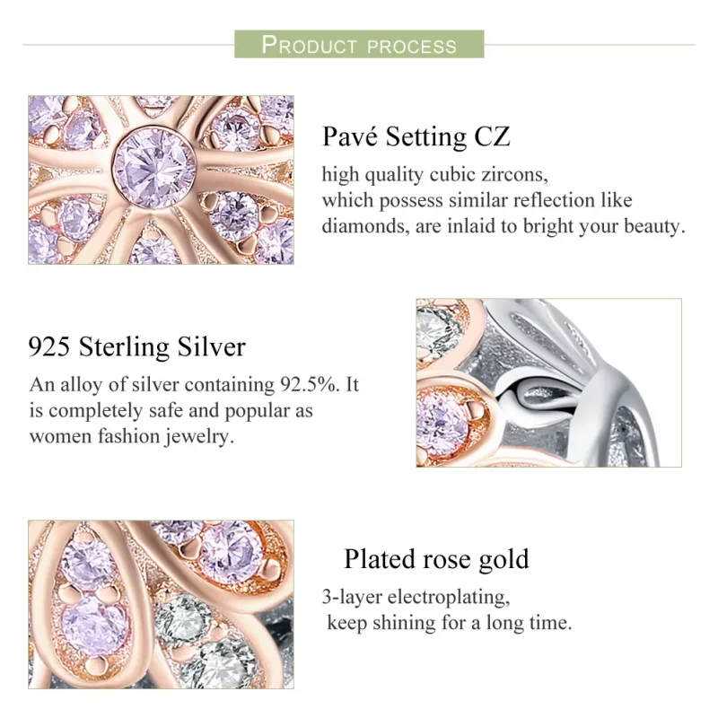 (bild till) Pandora Stil Berlock Blommor - Scc922 - View 7