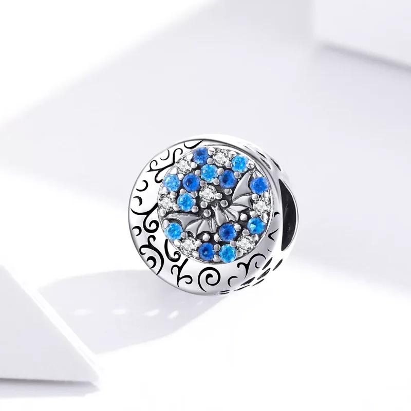 (bild till) Pandora Stil Berlock Blue Stone Mysterious Bat - Scc1554 - View 3