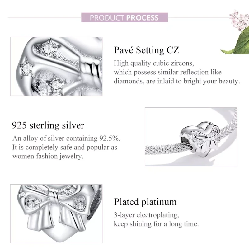 (bild till) Pandora Stil Berlock Bow & Love Heart - Bsc381 - View 8