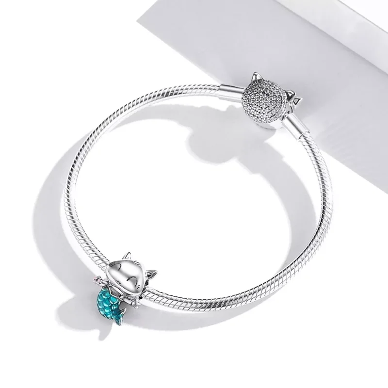 (bild till) Pandora Stil Berlock Cat Mermaid - Scc1852 - View 3