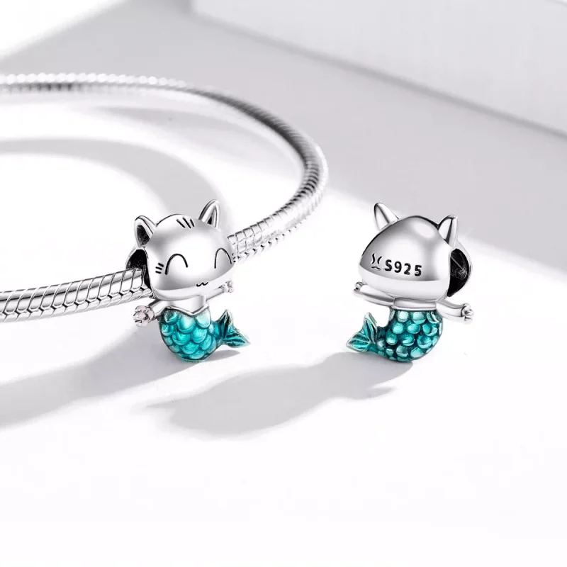 (bild till) Pandora Stil Berlock Cat Mermaid - Scc1852 - View 4