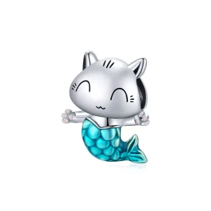 (bild till) Pandora Stil Berlock Cat Mermaid - Scc1852