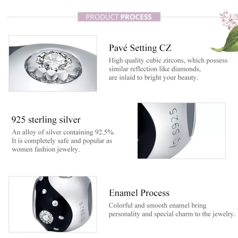 (bild till) Pandora Stil Berlock Chinoiserie Yin Yang - Bsc192 - View 8