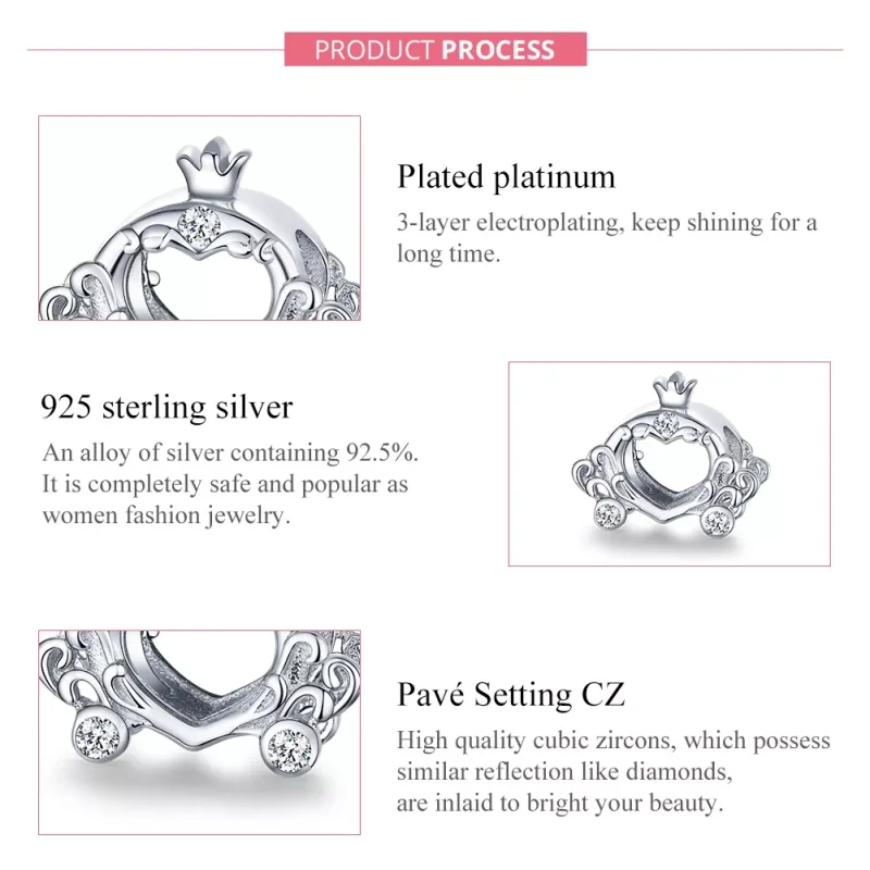 (bild till) Pandora Stil Berlock Cinderellas Pumpabil - Bsc270 - View 7
