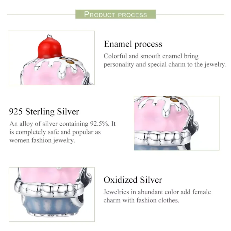 (bild till) Pandora Stil Berlock Cup Cake - Scc1084 - View 4