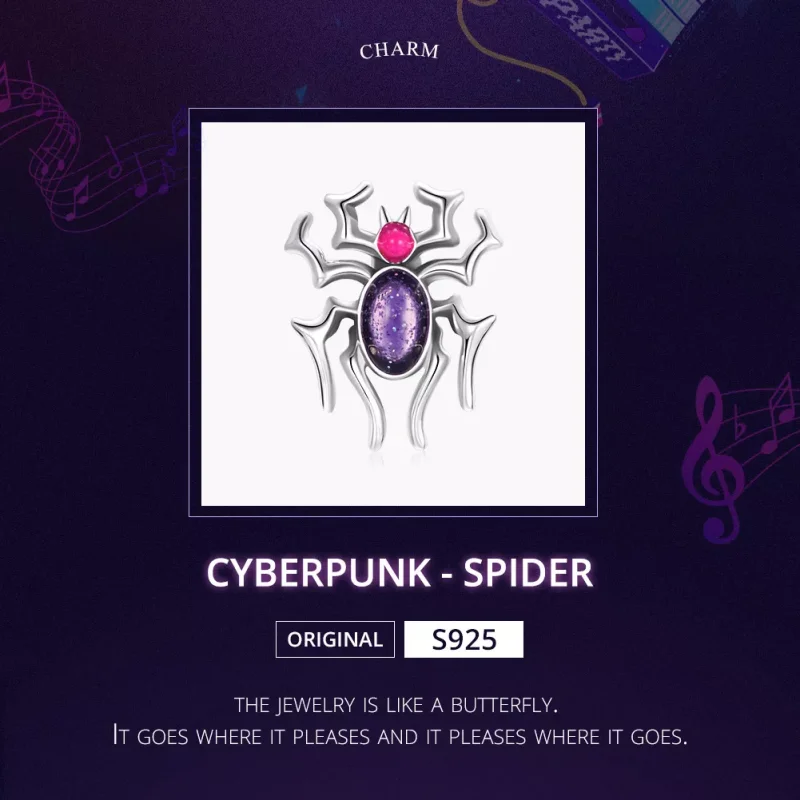 (bild till) Pandora Stil Berlock Cyberpunk - Spindel - Scc1842 - View 5