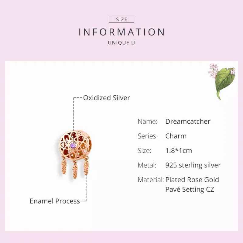 (bild till) Pandora Stil Berlock Dream Catcher Rose Gold 14 Karat Roséguld - Scc330-C - View 7