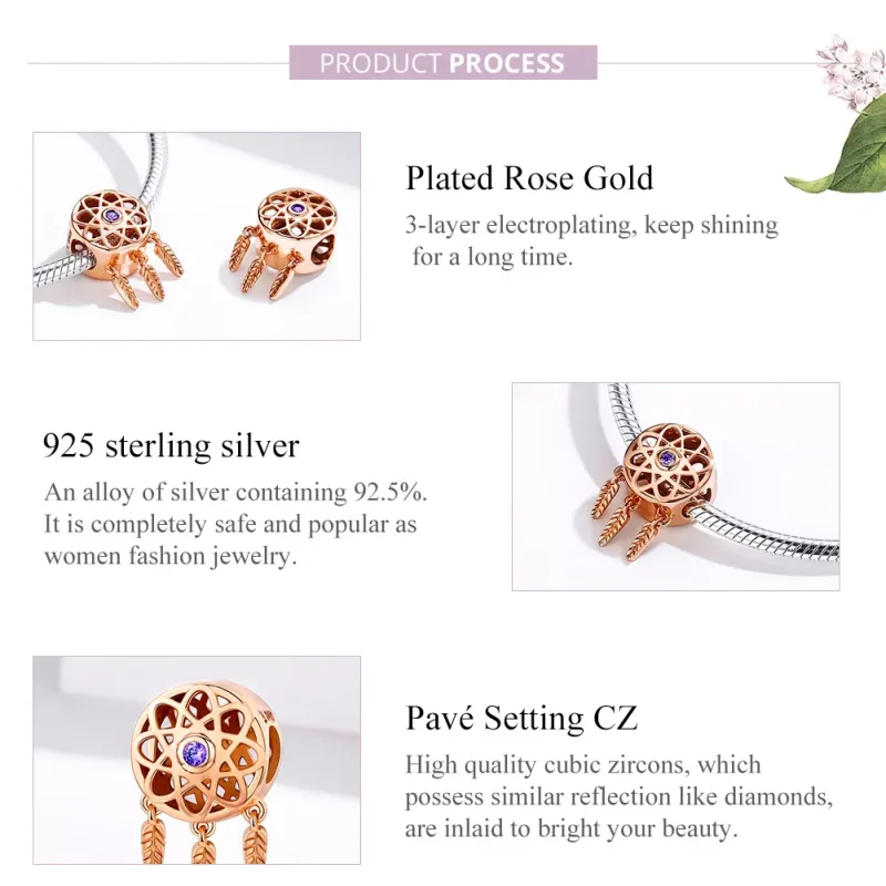 (bild till) Pandora Stil Berlock Dream Catcher Rose Gold 14 Karat Roséguld - Scc330-C - View 8