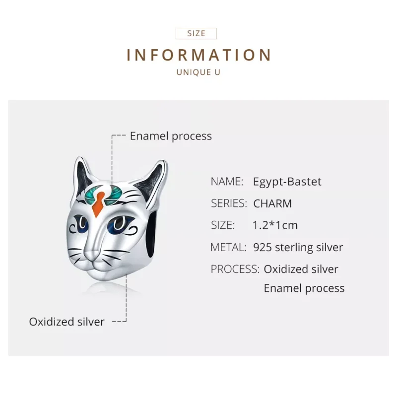 (bild till) Pandora Stil Berlock Egypten - Cat God Besti - Scc1859 - View 7