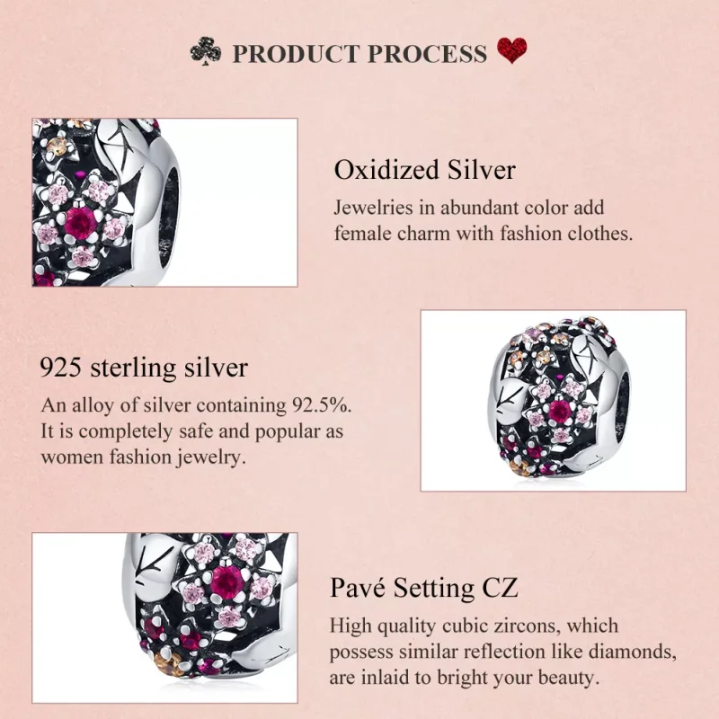 (bild till) Pandora Stil Berlock Elegant Cherry Blossom - Scc1446 - View 8