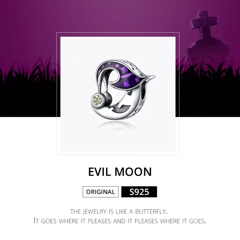 (bild till) Pandora Stil Berlock Evil Moon - Scc1618 - View 6