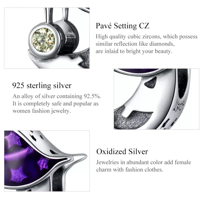 (bild till) Pandora Stil Berlock Evil Moon - Scc1618 - View 7