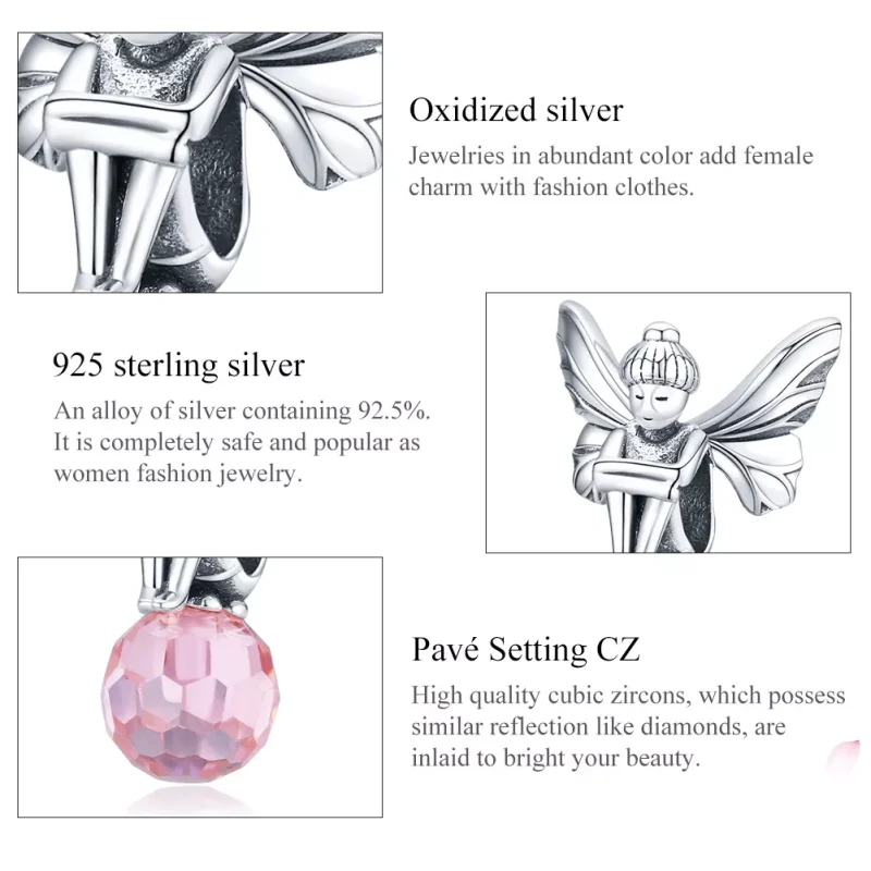 (bild till) Pandora Stil Berlock Flower Elf - Scc1483 - View 6
