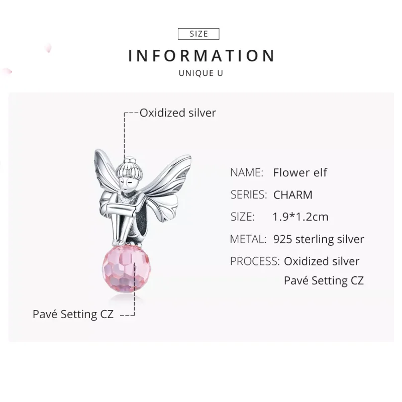 (bild till) Pandora Stil Berlock Flower Elf - Scc1483 - View 7