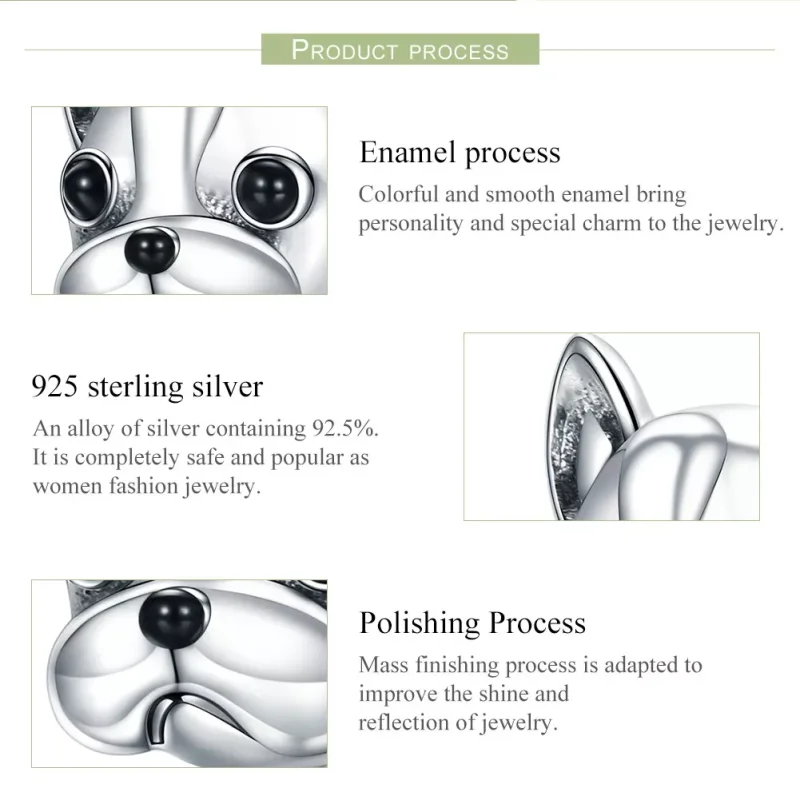 (bild till) Pandora Stil Berlock Fransk Bulldog - Scc315 - View 6