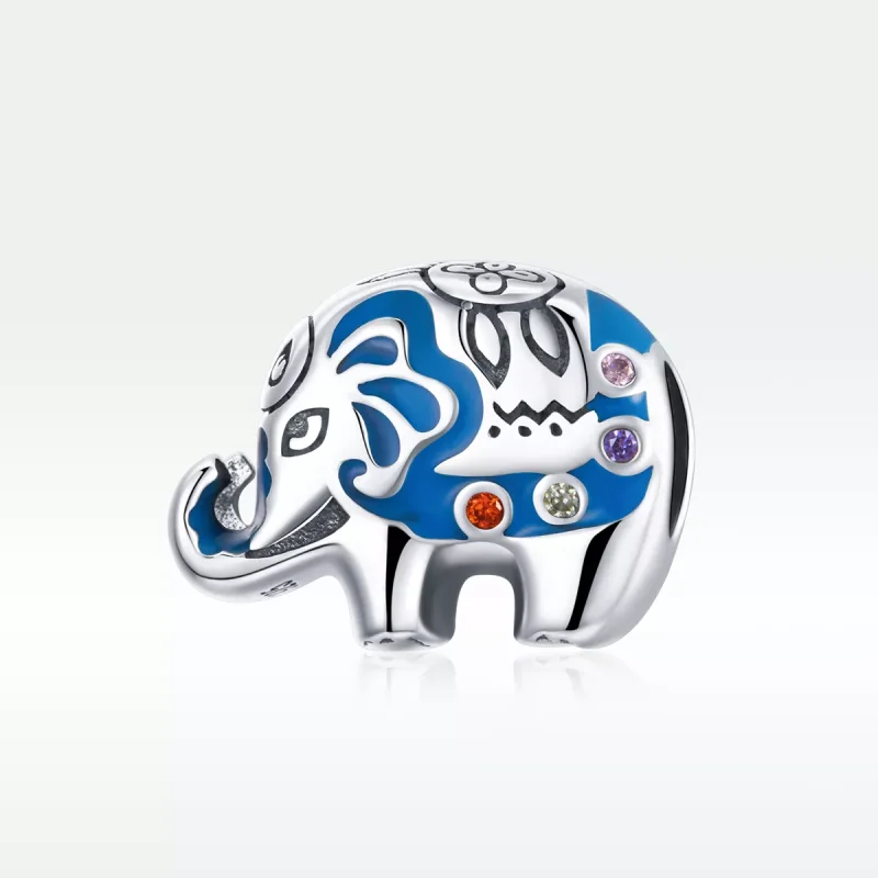 (bild till) Pandora Stil Berlock Färgglada Spirande Elefant - Scc1821 - View 5