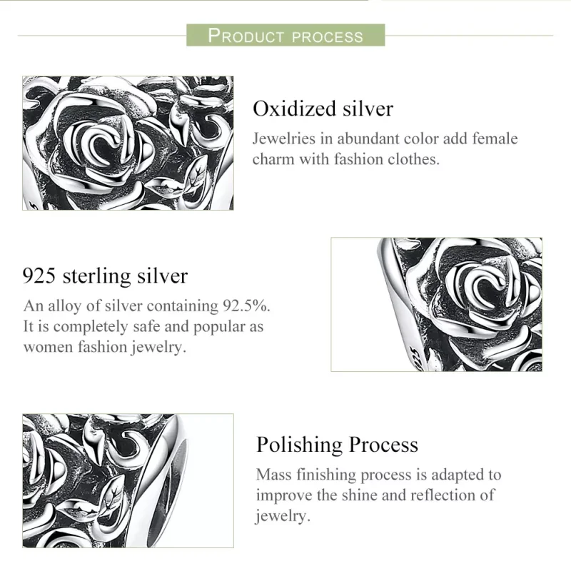 (bild till) Pandora Stil Berlock Gentle Rose - Scc790 - View 7