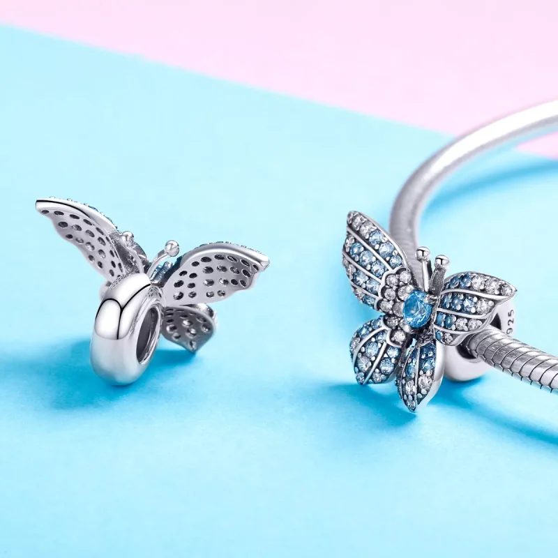 (bild till) Pandora Stil Berlock Glitter Fjäril - Bsc061 - View 4