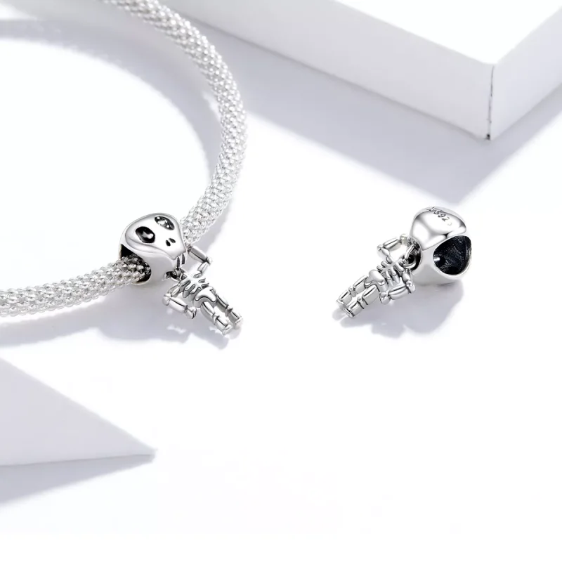 (bild till) Pandora Stil Berlock Halloween Skalle Man - Scc1617 - View 4