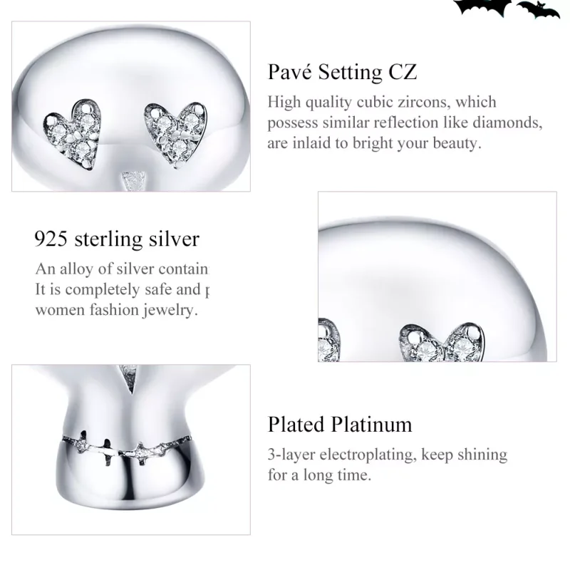 (bild till) Pandora Stil Berlock Halloween Skalle - Scc1362 - View 6