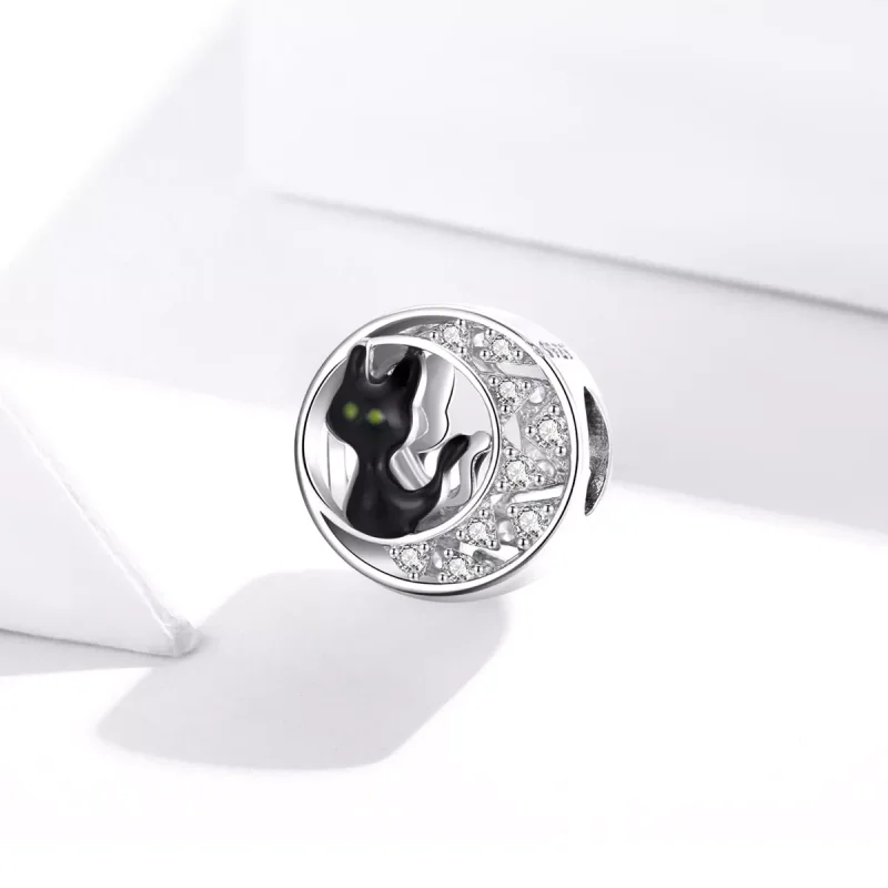 (bild till) Pandora Stil Berlock Halloween Svart Katt - Bsc325 - View 2
