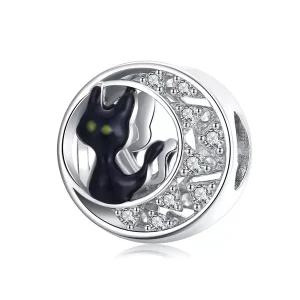 (bild till) Pandora Stil Berlock Halloween Svart Katt - Bsc325