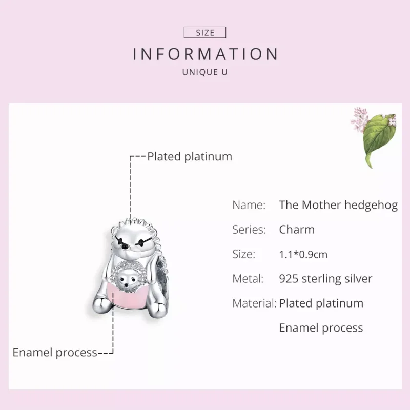 (bild till) Pandora Stil Berlock Hedgehog Mamma - Bsc239 - View 7
