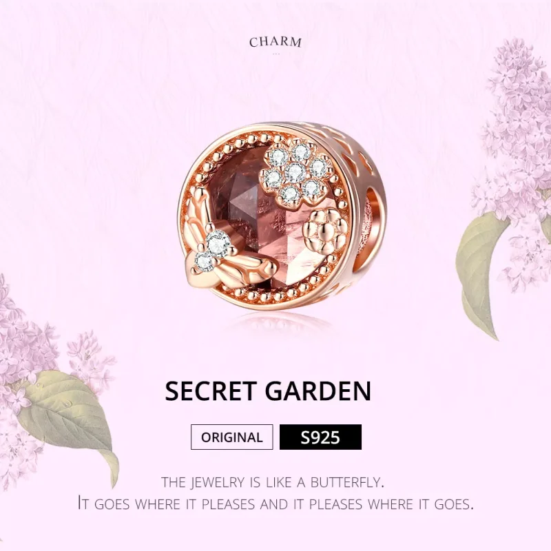 (bild till) Pandora Stil Berlock Hemlig Trädgård 14 Karat Roséguld - Bsc389 - View 6