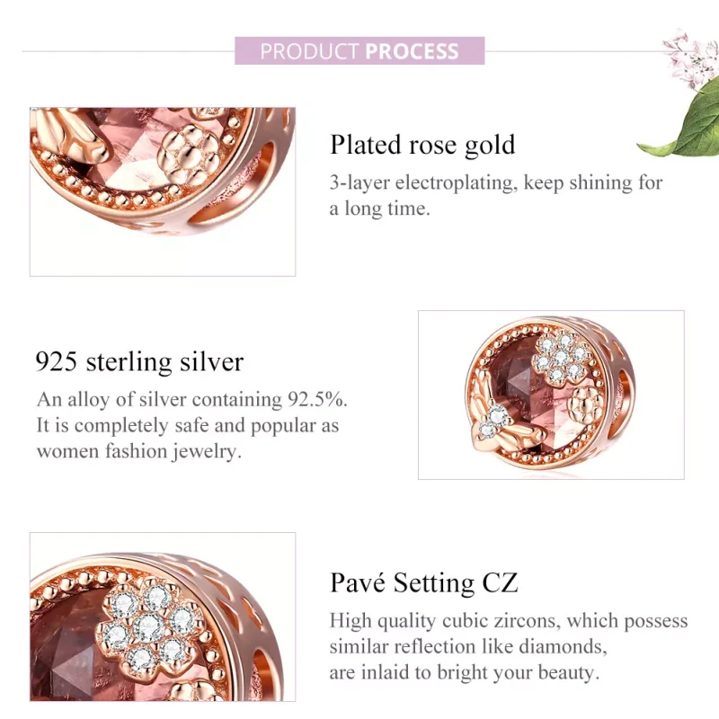 (bild till) Pandora Stil Berlock Hemlig Trädgård 14 Karat Roséguld - Bsc389 - View 8