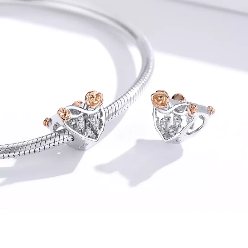 (bild till) Pandora Stil Berlock Hjärta Med Rosor - Bsc280 - View 2