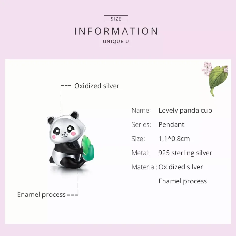 (bild till) Pandora Stil Berlock Härlig Panda Cub - Scc1832 - View 7