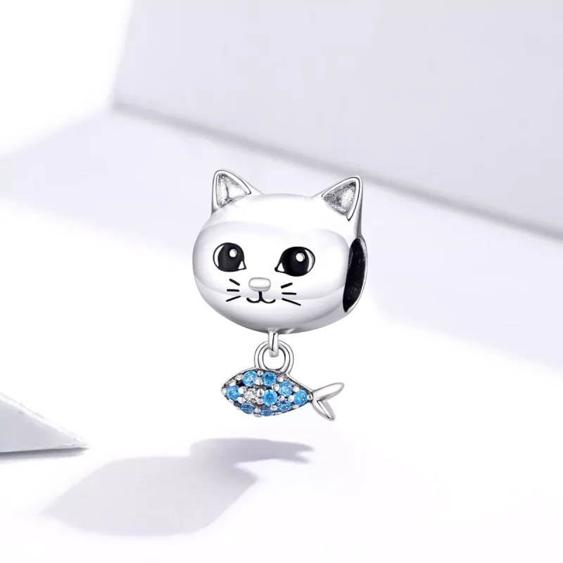 (bild till) Pandora Stil Berlock Kattunge Med Fisk - Bsc226 - View 2