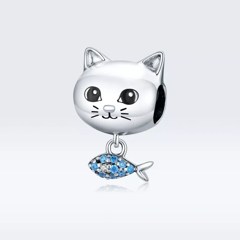 (bild till) Pandora Stil Berlock Kattunge Med Fisk - Bsc226 - View 5