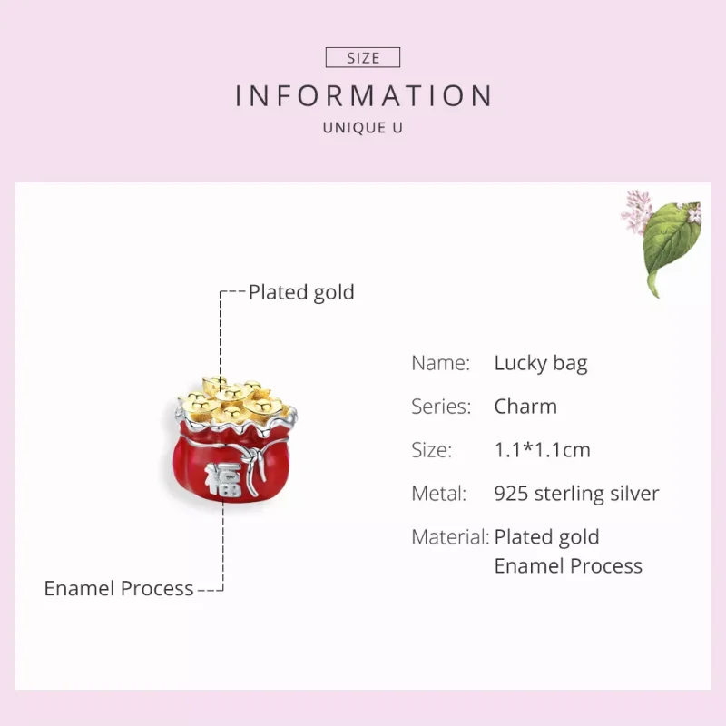 (bild till) Pandora Stil Berlock Kinesisk Lucky Bag - Bsc100 - View 7